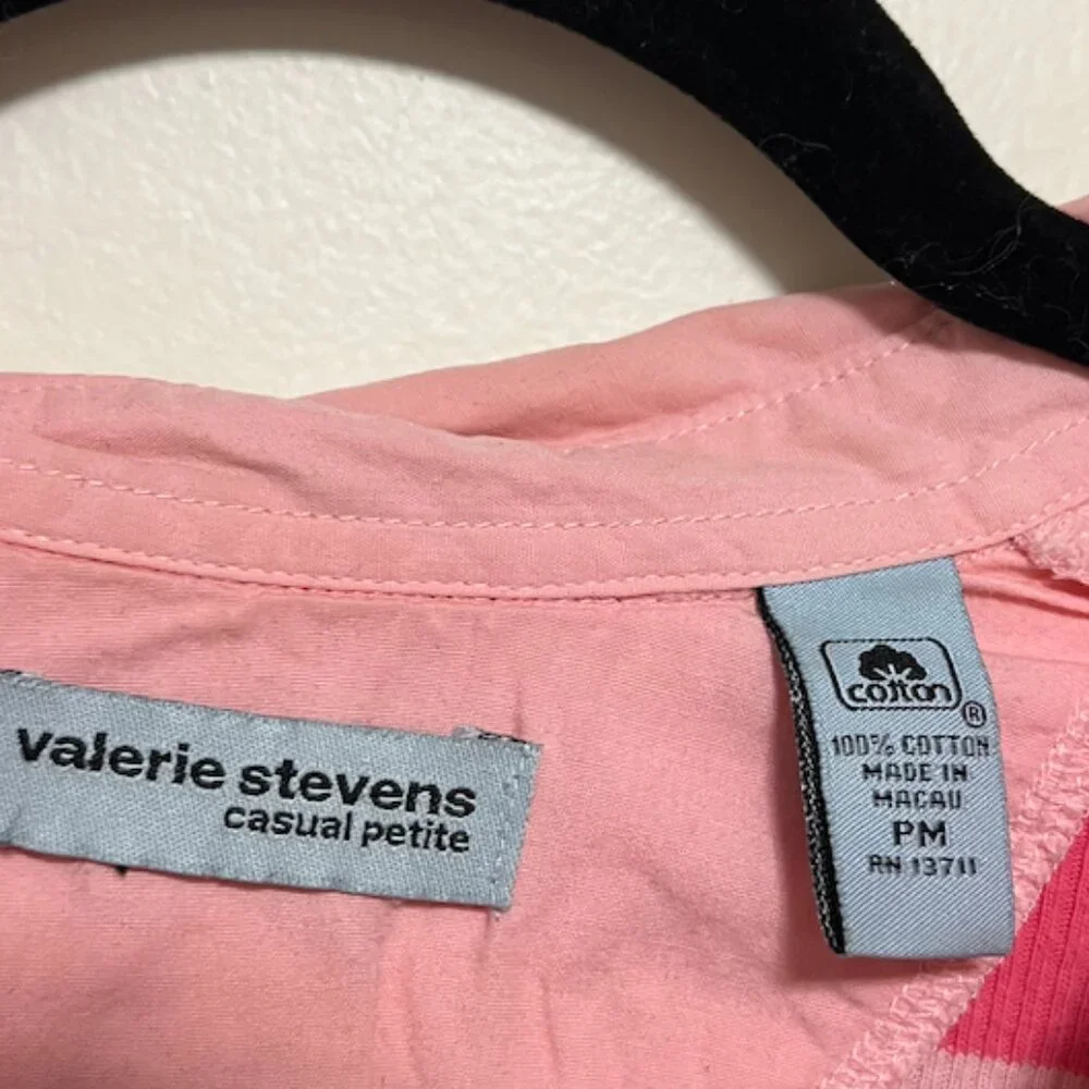 Valerie Stevens Vintage pink striped shirt - Picture 2 of 5